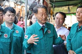 마산청과시장 화재현장 방문